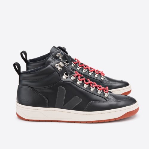 Veja Roraima Bastille Leather Mens Trainers Black UK 67898